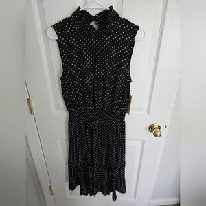 Polka dot black dress, size 10